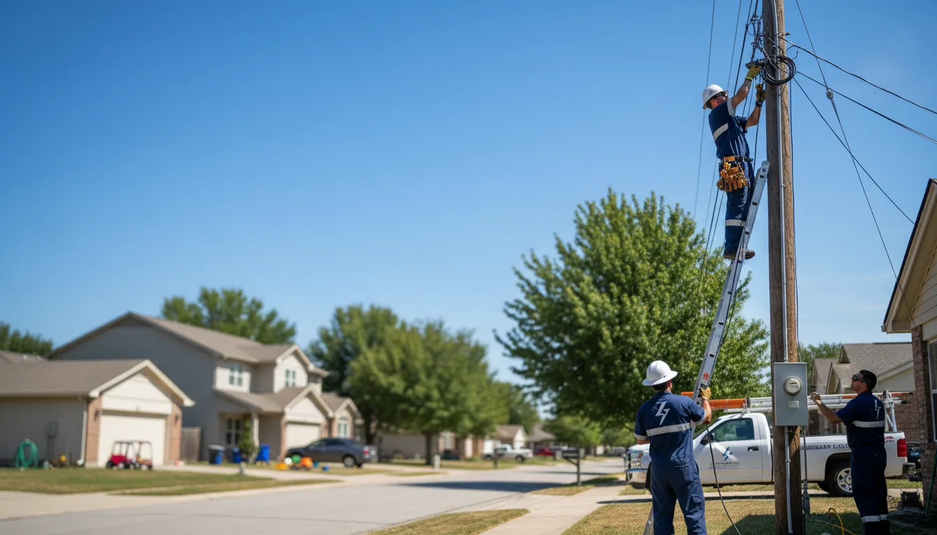 Residential electrician providing installation services in Mont Belvieu, TX